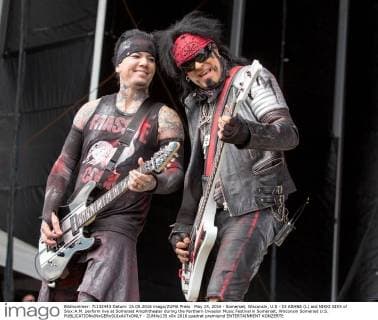 May 15, 2016 - Somerset, Wisconsin, U.S - DJ ASHBA (L) and NIKKI SIXX of Sixx:A.M. perform live at Somerset Amphitheater during the Northern Invasion Music Festival in Somerset, Wisconsin Somerset U.S. - ZUMAs135