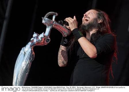 May 15, 2016 - Somerset, Wisconsin, U.S - Singer JONATHAN DAVIS of Korn performs live at Somerset Amphitheater during the Northern Invasion Music Festival in Somerset, Wisconsin Somerset U.S. - ZUMAs135