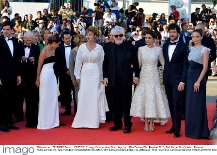 69th Cannes Film Festival 2016, Red Carpet film Julieta . Pictured: Pedro Almodovar, cast  SimonexComi Cannes