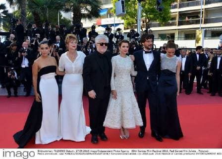69th Cannes Film Festival 2016, Red Carpet film Julieta . Pictured: Pedro Almodovar, cast  SimonexComi Cannes