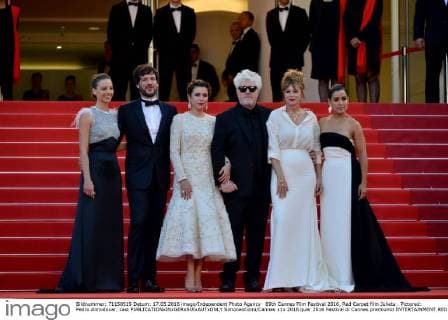 69th Cannes Film Festival 2016, Red Carpet film Julieta . Pictured: Pedro Almodovar, cast  SimonexComi Cannes