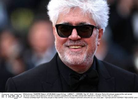 (160517) -- CANNES, May 17, 2016 -- Director Pedro Almodovar poses on the red carpet as he arrives for the screening of the film Julieta in competition at the 69th Cannes Film Festival in Cannes, France, May 17, 2016. ) FRANCE-CANNES-FILM FESTIVAL-JULIETA-RED CARPET JinxYu 
