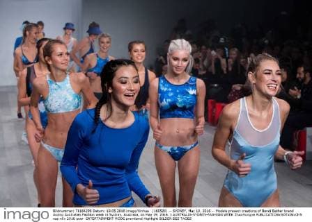 (160520) -- SYDNEY, May 19, 2016 -- Models present creations of Bondi Bather brand during Australian Fashion week in Sydney, Australia, on May 19, 2016. ) AUSTRALIA-SYDNEY-FASHION WEEK ZhuxHongye 
