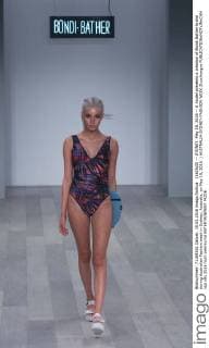 (160520) -- SYDNEY, May 19, 2016 -- A model presents a creation of Bondi Bather brand during Australian Fashion week in Sydney, Australia, on May 19, 2016. ) AUSTRALIA-SYDNEY-FASHION WEEK ZhuxHongye 