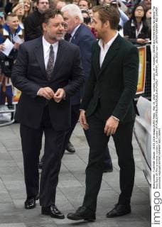 May 19, 2016 - London, London, UK - RUSSELL CROWE and RYAN GOSLING attend The Nice Guys UK film premiere. London, UK. London UK  - ZUMAl94_