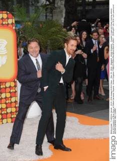 May 19, 2016 - England, United Kingdom - Russell Crowe and Ryan Gosling attend the UK Premiere of Nice Guys at Odeon Leciester Square. United Kingdom - ZUMAs147