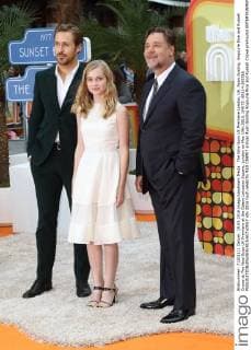 The Nice Guys UK Premiere London, UK. Ryan Gosling, Angourie Rice and Russell Crowe at The Nice Guys UK Premiere at the Odeon Leicester Square, London on May 19th 2016. LMK73 -60314-200516 