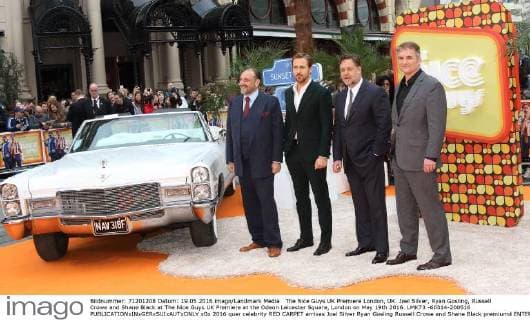 The Nice Guys UK Premiere London, UK. Joel Silver, Ryan Gosling, Russell Crowe and Shane Black at The Nice Guys UK Premiere at the Odeon Leicester Square, London on May 19th 2016. LMK73 -60314-200516 