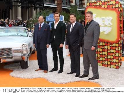 The Nice Guys UK Premiere London, UK. Joel Silver, Ryan Gosling, Russell Crowe and Shane Black at The Nice Guys UK Premiere at the Odeon Leicester Square, London on May 19th 2016. LMK73 -60314-200516 