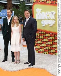 The Nice Guys UK Premiere London, UK. Ryan Gosling, Angourie Rice and Russell Crowe at The Nice Guys UK Premiere at the Odeon Leicester Square, London on May 19th 2016. LMK73 -60314-200516 