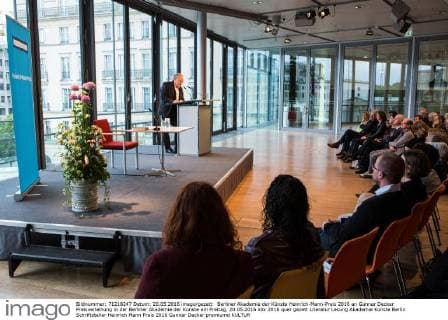 Berliner Akademie der Künste Heinrich-Mann-Preis 2016 an Gunnar Decker Preisverleihung in der Berliner Akademie der Künste am Freitag, 20.05.2016