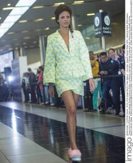 Colombia: Bogotá Fashion Week 2016 - Johanna Nodier Performance Tresemmé in El Dorado International Airport,Johanna Nodier s collection inspired by Victorian prints and neon colors on the catwalk closing Bogota Fashion Week.  DanielxGarzónxHerazo