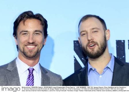 LOS ANGELES - MAY 20: James Weaver, Evan Goldberg at the Neighbors 2: Sorority Rising American Premiere at Village Theater on May 20, 2016 in Westwood, CA  HPA