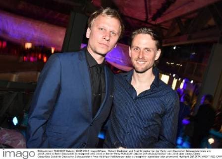 Axel Schreiber gestorben Robert Stadlober und Axel Schreiber bei der Party vom Deutscher Schauspielerpreis am 20.05.2016 in Berlin Deutscher Schauspielerpreis 2016 in Berlin- Party 