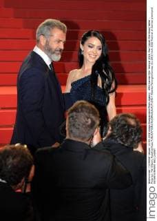 69th Cannes Film Festival 2016, Red Carpet film Blood father . Pictured: Mel Gibson, Rosalind Ross  AlbertoxTerenghi Cannes