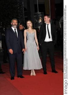 69th Cannes Film Festival 2016, Red carpet film Blood Father . Pictured: Mel Gibson, Erin Moriarty  Cannes