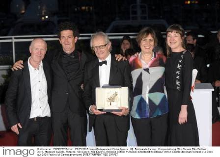 69. Festival de Cannes: Preisverleihung 69th Cannes Film Festival 2016, Photocall Awards. Pictured: Ken Loach, Paul Laverty, Rebecca O Brien  AlbertoxTerenghi Cannes