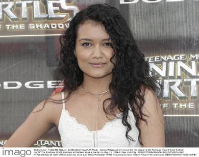 Jamila Velazquez arrives on the red carpet at the Teenage Mutant Ninja Turtles: Out Of The Shadows World Premiere at Madison Square Garden on May 22, 2016 in New York City.  NYP20160522129 JOHNxANGELILLO