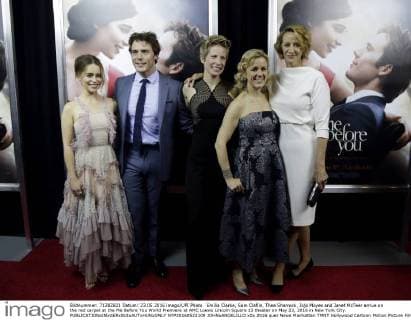 Emilia Clarke, Sam Claflin, Thea Sharrock, Jojo Moyes and Janet McTeer arrive on the red carpet at the Me Before You World Premiere at AMC Loews Lincoln Square 13 theater on May 23, 2016 in New York City.  NYP20160523109 JOHNxANGELILLO