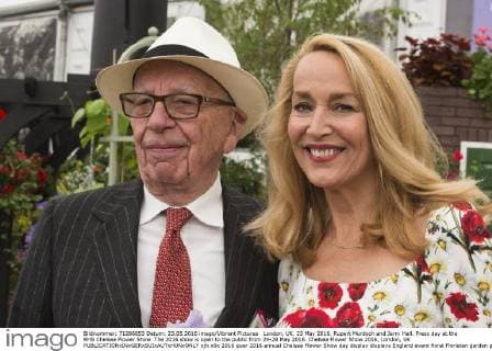 London, UK. 23 May 2016. Rupert Murdoch and Jerry Hall. Press day at the RHS Chelsea Flower Show. The 2016 show is open to the public from 24-28 May 2016. Chelsea Flower Show 2016, London, UK 