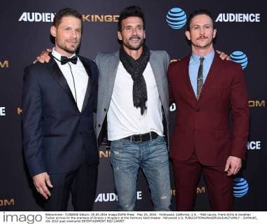 May 25, 2016 - Hollywood, California, U.S. - Matt Lauria, Frank Grillo & Jonathan Tucker arrives for the premiere of Directv s Kingdom at the Harmony Gold theater. Hollywood U.S. - ZUMAo05_