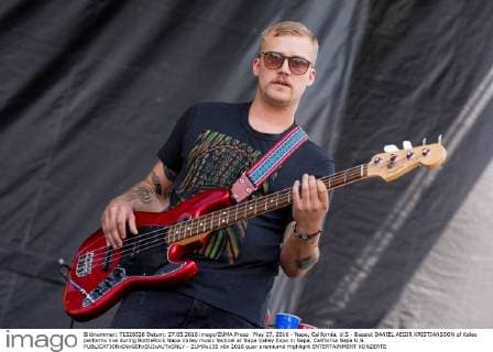 May 27, 2016 - Napa, California, U.S - Bassist DANIEL AEGIR KRISTJANSSON of Kaleo performs live during BottleRock Napa Valley music festival at Napa Valley Expo in Napa, California Napa U.S. - ZUMAs135