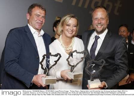 Tobias Moers, Sabine Kehm und Smudo bei der Nürburgring Award Night 2016 im ringwerk. Nürburg, 27.05.2016 Foto:xC.xHardtx xFuturexImage