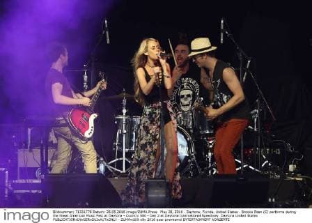 May 28, 2016 - Daytona, Florida, United States - Brooke Eden (C) performs during the Great American Music Fest at Daytona - Country 500 - Day 2 at Daytona International Speedway. Daytona United States - ZUMAw109