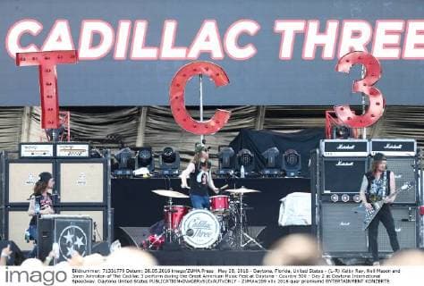 May 28, 2016 - Daytona, Florida, United States - (L-R) Kelby Ray, Neil Mason and Jaren Johnston of The Cadillac 3 perform during the Great American Music Fest at Daytona - Country 500 - Day 2 at Daytona International Speedway. Daytona United States - ZUMAw109