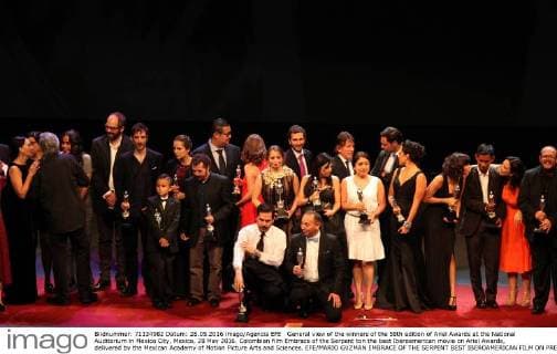 General view of the winners of the 58th edition of Ariel Awards at the National Auditorium in Mexico City, Mexico, 28 May 2016. Colombian film Embrace of the Serpent ton the best Iberoamerican movie on Ariel Awards, delivered by the Mexican Academy of Motion Picture Arts and Sciences. EFE MARIO GUZMAN EMBRACE OF THE SERPENT BEST IBEROAMERICAN FILM ON PREMIOS ARIEL !ACHTUNG: NUR REDAKTIONELLE NUTZUNG!  EPA 20160529-636001015023036060