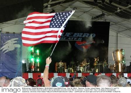 May 29, 2016 - Daytona, Florida, United States - John Osborne (L) and T.J. Osborne of Brothers Osborne perform during the Great American Music Fest at Daytona - Country 500 - Day 3 at Daytona International Speedway. Daytona United States - ZUMAw109