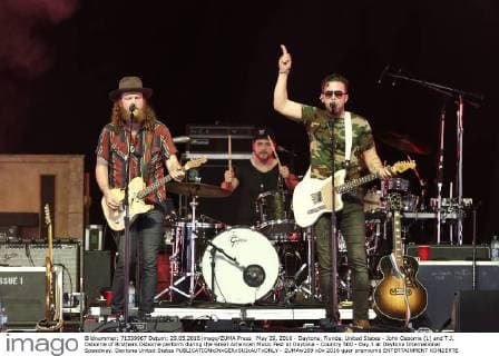 May 29, 2016 - Daytona, Florida, United States - John Osborne (L) and T.J. Osborne of Brothers Osborne perform during the Great American Music Fest at Daytona - Country 500 - Day 3 at Daytona International Speedway. Daytona United States - ZUMAw109