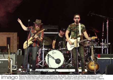 May 29, 2016 - Daytona, Florida, United States - John Osborne (L) and T.J. Osborne of Brothers Osborne perform during the Great American Music Fest at Daytona - Country 500 - Day 3 at Daytona International Speedway. Daytona United States - ZUMAw109