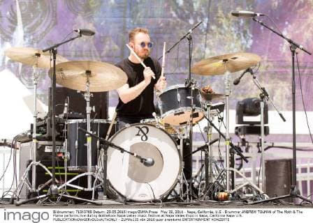 May 29, 2016 - Napa, California, U.S - Drummer ANDREW TOLMAN of The Moth & The Flame performs live during BottleRock Napa Valley music festival at Napa Valley Expo in Napa, California Napa U.S. - ZUMAs135