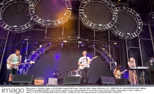 May 29, 2016 - Napa, California, U.S - GREG SELLIN, VAN PIERSZALOWSK, BRIAN DAMERT and SARA DAMERT (L-R) of Waters performs live during BottleRock Napa Valley music festival at Napa Valley Expo in Napa, California Napa U.S. - ZUMAs135