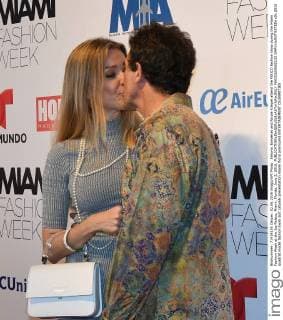 Antonio Banderas and Nicole Kimpel attend the FISICO fashion show during the Miami Fashion Week at the Ice Palace, Miami, Florida, June 2, 2016.  MIA20160602132 GARYxIxROTHSTEIN