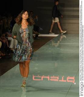 A model presents a beachwear creation by Custo Barcelona fashion designers during the Miami Fashion Week at the Ice Palace, Miami, Florida, June 3, 2016.  MIA20160603306 GARYxIxROTHSTEIN