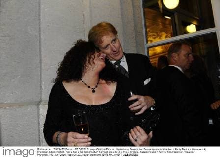 Verleihung Bayerischer Fernsehpreis in München - Party Barbara Wussow mit Ehemann Albert Fortell Verleihung des Bayerischen Fernsehpreis 2016 Preis, Ehrung, Auszeichnung Party Prinzregenten Theater München 03. Juni 2016