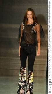 A model presents a beachwear creation by Custo Barcelona fashion designers during the Miami Fashion Week at the Ice Palace, Miami, Florida, June 3, 2016.  MIA20160603321 GARYxIxROTHSTEIN