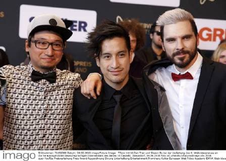 T7pro mit Vi-Dan Tran und Shawn Bu bei der Verleihung des 6. Webvideopreises an die herausragendsten deutschsprachigen Internetstars des Jahres im Castello. Düsseldorf, 04.06.2016 Foto:xC.xHardtx xFuturexImage