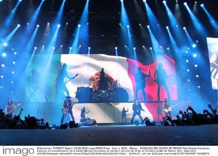 June 4, 2016 - Mexico - E04061603.JPG.CIUDAD DE MEXICO MusicMusica-Scorpions.- Aspectos de la presentacion de la banda alemana Scorpions, el viernes 3 de junio de 2016, en la Arena Ciudad de Mexico. Foto: Agencia EL UNIVERSALAgustin SalinasJMA Mexico  - ZUMAu78_