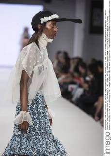 London, UK. 5 June 2016. A model walks the runway showcasing the fashion collection by Nadia Sultana from UEL (University of East London) during Graduate Fashion Week 2016. GFW takes place at the Old Truman Brewery from 5 to 8 June 2016. University of East London, Graduate Fashion Week 2016 