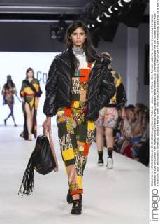 London, UK. 5 June 2016. A model walks the runway showcasing the fashion collection by Courtney Simon from Northumbria University during Graduate Fashion Week 2016. GFW takes place at the Old Truman Brewery from 5 to 8 June 2016. Northumbria University, Graduate Fashion Week 2016 