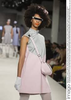 London, UK. 6 June 2016. A model walks the runway showcasing the fashion collection by Aimee Willsher from the University of the Arts at Bournemouth during Graduate Fashion Week 2016. GFW takes place at the Old Truman Brewery from 5 to 8 June 2016. Bournemouth, Graduate Fashion Week 2016 