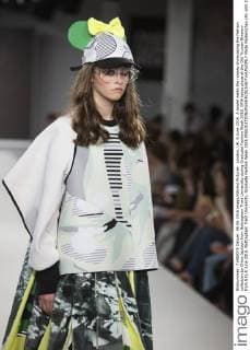 London, UK. 6 June 2016. A model walks the runway showcasing the fashion collection by Chloe Jackson from Nottingham Trent University during Graduate Fashion Week 2016. GFW takes place at the Old Truman Brewery from 5 to 8 June 2016. Nottingham Trent University, Graduate Fashion Week 2016 