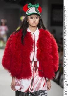 London, UK. 6 June 2016. A model walks the runway showcasing the fashion collection by Chloe Jackson from Nottingham Trent University during Graduate Fashion Week 2016. GFW takes place at the Old Truman Brewery from 5 to 8 June 2016. Nottingham Trent University, Graduate Fashion Week 2016 