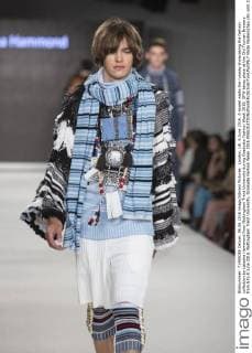 London, UK. 6 June 2016. A model walks the runway showcasing the fashion collection by Latasha Hammond from Nottingham Trent University during Graduate Fashion Week 2016. GFW takes place at the Old Truman Brewery from 5 to 8 June 2016. Nottingham Trent University, Graduate Fashion Week 2016 