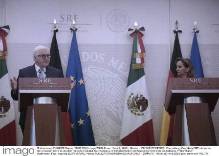 June 6, 2016 - Mexico - CIUDAD DE MEXICO, Chancellery Cancilleria SRE.-Aspectos de la reunion entre la canciller mexicana Claudia Ruiz Massieu y el ministro federal de Relaciones Exteriores de Alemania, Frank-Walter Steinmeier. Foto: Agencia EL UNIVERSAL Mexico  - ZUMAu78_