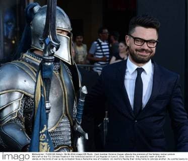 Cast member Dominic Cooper attends the premiere of the fantasy motion picture Warcraft at the TCL Chinese Theatre in the Hollywood section of Los Angeles on June 6, 2016. Storyline: The peaceful realm of Azeroth stands on the brink of war as its civilization faces a fearsome race of invaders: orc warriors fleeing their dying home to colonize another. As a portal opens to connect the two worlds, one army faces destruction and the other faces extinction.  LAP2016060613 JIMxRUYMEN
