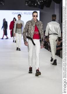 London, UK. 6 June 2016. A model walks the runway showcasing the fashion collection by Isabel Russell from Kingston University (London) during Graduate Fashion Week 2016. GFW takes place at the Old Truman Brewery from 5 to 8 June 2016. Kingston University, Graduate Fashion Week 2016 